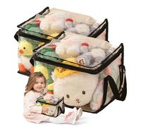 Liqzirtu Sacs à Jouets - Sac à Jouets à Fermeture éclair, récipient en Plastique Transparent | Organiseur Portable pour Blocs de Construction, Livres pour, vêtements, Camping, école, Salon, Maison de