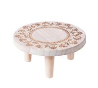 Liqzirtu Soporte de Planta de Madera - Mesa redondas para Flores, Exhibidor Interior de Macetas | Taburete Rústico Decorativo para Plantas, Balcón, Patio, Hogar, Sala, Jardín