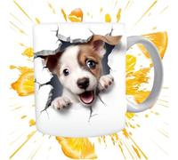 Liqzirtu Tasse de chiot - 350 ml de chien de chien en céramique fait à la main | Navires à thé vif, cacao, jus, lait, eau, tasses uniques avec ASA | Pour les boissons à usage quotidien