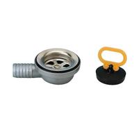 LIRA Bonde évier INOX coudée à emboîtement par tétine, Sortie diamètre 25 mm