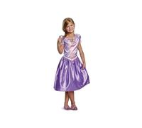 Disguise Déguisement enfant Raiponce – Licence officielle, Taille M (7 à 8 ans), Rose, broche incluse