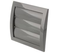 LIRAST Ø 100mm Grise Grille de Ventilation en Plastique avec Lamelles Mobiles - Grill D'aération avec Moustiquaire 148x153mm / Ø 100mm