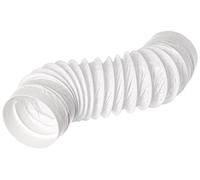 LIRAST Ø 100mm Tuyau D'évacuation D'air en PVC Flexible avec Connecteur - Tuyau de Ventilation pour Climatisation, Sèche-linge, Hotte, Blanc