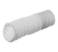 LIRAST Ø 125mm / 6m Tuyau D'évacuation D'air en PVC Flexible - Tuyau de Ventilation pour Climatisation, Sèche-linge, Hotte, Blanc