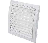 LIRAST Ø 125mm Blanche Réglable Grille de Ventilation en Plastique - Grill D'aération avec Moustiquaire