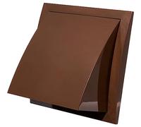 LIRAST Ø 125mm Marron Grille D'aération avec Clapet Anti-retour - Grill de Ventilation en ABS Plastique - Protège la Façade et Empêche l'entrée D'air Froid