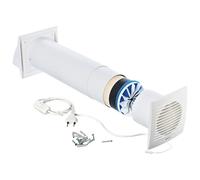 LIRAST 125mm VMC Double Flux Complet avec Câble et Cordon de Serrage - Récupérateur de Chaleur - Ventilation Extracteur dAir Repartiteur de Chaleur