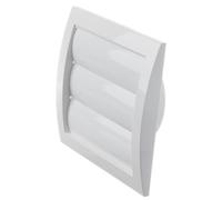 LIRAST 148x153mm / Ø 100mm Blanche Grille de Ventilation en Plastique avec Lamelles Mobiles - Grill D'aération avec Moustiquaire