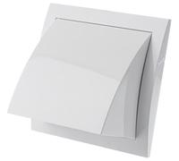 LIRAST 150x150mm / Ø 100mm Blanche Grille D'aération avec Clapet Anti-retour - Grill de Ventilation en ABS Plastique - Protège la Façade et Empêche l'entrée D'air Froid