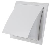 LIRAST 190x190mm / Ø 150mm Blanche Grille D'aération avec Clapet Anti-retour - Grill de Ventilation en ABS Plastique - Protège la Façade et Empêche l'entrée D'air Froid, Blanc.