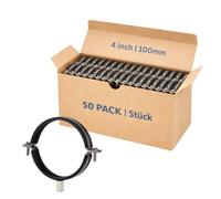 LIRAST Collier de Serrage Ø 100 mm - Pack de 50 - Support de Tuyau en Acier Galvanisé avec Joint en Caoutchouc - Fixation Mur et Plafond - Filetage M8/M10