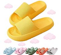 Lircofi Pantoufles orthopédiques pour un confort maximal, 2025, pantoufles nuages d'été pour homme et femme, jaune, 42/43 EU