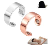 Lircofi Sömni Bague pour femme ménopause, bague magnétique réglable pour la thérapie magnétique, aide au sommeil, réduction de la fatigue, fabriquée pour hommes et femmes, noire, Acier inoxydable, /