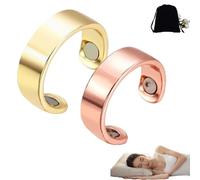 Lircofi Sömni Bague pour femme ménopause, bague magnétique réglable pour la thérapie magnétique, aide au sommeil, réduction de la fatigue, fabriquée pour hommes et femmes, noire, Acier inoxydable, /
