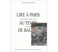 Lire à Paris au temps de Balzac - Les cabinets de lecture à - Françoise Parent-Lardeur - Ecole Des Hautes Etudes En Sciences Sociales - broché - Livre