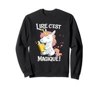 Lire C Est Magique Licorne Lecture Enfants Francais Sweatshirt