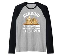 Lire c'est rêver avec les yeux ouverts - Design pour amateurs de livres Manche Raglan