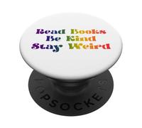 Lire des Livres Be Kind Stay Weird Funny Book Lover Rainbow PopSockets PopGrip Adhésif