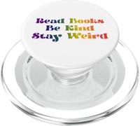 Lire des Livres Be Kind Stay Weird Funny Book Lover Rainbow PopSockets PopGrip pour MagSafe