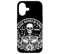 Lire des Livres Be Kind Stay Weird Skull Dark Romance Floral Coque pour iPhone 17