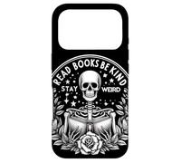 Lire des Livres Be Kind Stay Weird Skull Dark Romance Floral Coque pour iPhone 17 Pro