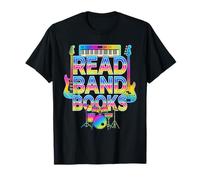 Lire des Livres de Groupe Musique Pun Retro Reading T-Shirt