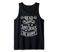 Lire des Livres Love Jesus Be Happy Faith basé sur la Foi Débardeur
