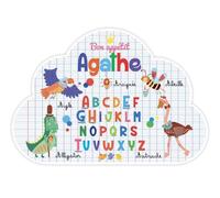 Lire et dire - Set de Table prénom Forme Nuage- Agathe - (Recto & Verso) - Bon appétit - Dessins Animaux - 29x41 cm