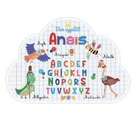 Lire et dire - Set de Table prénom Forme Nuage- Anais- (Recto & Verso) - Bon appétit - Dessins Animaux - 29x41 cm