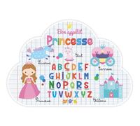 Lire et dire - Set de Table prénom Forme Nuage- Princesse - (Recto & Verso) - Bon appétit - Dessins Animaux - 29x41 cm