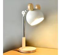 Lire la Lampe de Bureau, Lampe de Table réglable, Lampe de tâche de Dessin animé avec Base en Bois Rond, Lumière de Nuit de Chevet de 50 cm de Haut pour Le Restaurant de Chambre à Coucher Aqiong
