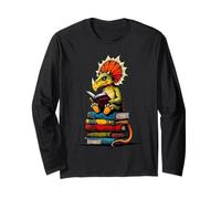 Lire Le Livre Rat de bibliothèque Lecture Dinosaure Tricératops Livres Dragon Manche Longue