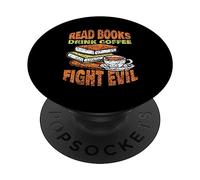 Lire Les Livres Boire du Café Combattre Le Mal Livre Lecture PopSockets PopGrip Adhésif