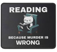 Lire Parce Que Le Meurtre Est Mal Chat Mouse Pad Base en Caoutchouc Tapis Souris Bords Cousus Tapis De Souris pour Maison Études Gamer 25X30Cm