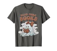 Lire Plus de Livres Bow Shirt Cute Ghost Reading Halloween T-Shirt