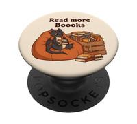 Lire Plus de Livres Cute Dragon Reading Library Book Lover PopSockets PopGrip Adhésif