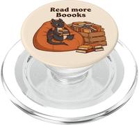 Lire Plus de Livres Cute Dragon Reading Library Book Lover PopSockets PopGrip pour MagSafe