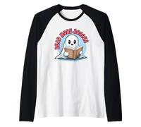 Lire Plus de Livres Cute Ghost Lire Plus de Livres Funny Halloween Manche Raglan