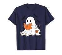 Lire plus de livres Lover Cute Ghost Black Cat Teacher Halloween T-Shirt