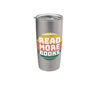 Lire plus de livres Retro Vintage Book Lover Gobelet isotherme en acier inoxydable double paroi