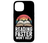 Lire plus vite n'aidera pas à lire le livre Retro Bookworm Geek Coque pour iPhone 15