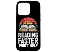 Lire plus vite n'aidera pas à lire le livre Retro Bookworm Geek Coque pour iPhone 15 Pro Max