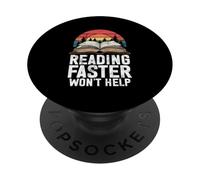 Lire plus vite n'aidera pas à lire le livre Retro Bookworm Geek PopSockets PopGrip Adhésif