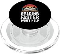 Lire plus vite n'aidera pas à lire le livre Retro Bookworm Geek PopSockets PopGrip pour MagSafe