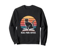 Lire Purr Repeat Cat Vintage Sweatshirt