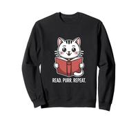 Lire Purr Repeat Cat Vintage Sweatshirt