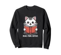 Lire Purr Repeat Cat Vintage Sweatshirt