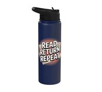 Lire Retour Repeat Book Library Lovers Stainless Steel Insulated Water Bottle