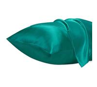 Lirex Lot de 2 taies d'oreiller en satin pour très grand lit, taie d'oreiller en microfibre de satin de couleur unie, fermeture à enveloppe, infroissable, résistante à la décoloration, respirante,