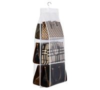 Lirex Moyen et Grand Organiseur de Sac à Main à Suspendre, 6 Poches Pliable à Suspendre Organiseur de Sac à Main Oxford Organiseur de Rangement Universel pour Placard pour Chambre à Coucher Familiale